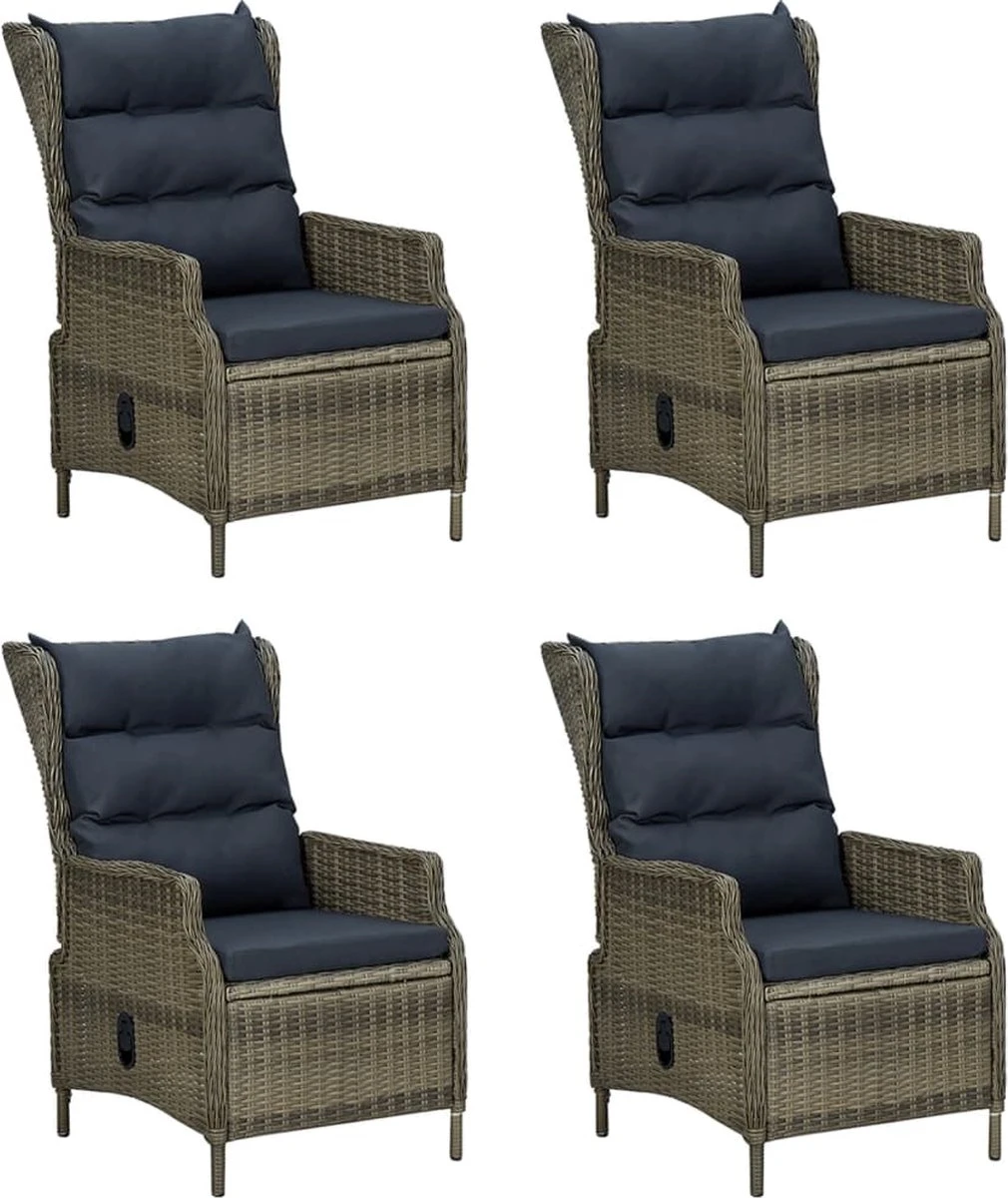 VidaXL 5-delige Tuinset Poly Rattan Bruin - Afbeelding 10