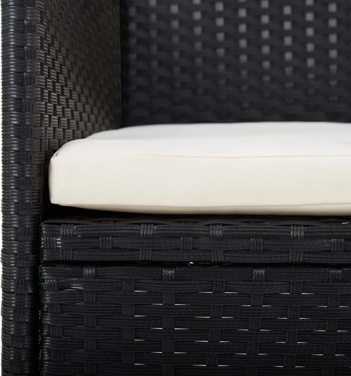 VidaXL 5-delige Tuinset Met Kussens Zwart - Afbeelding 6