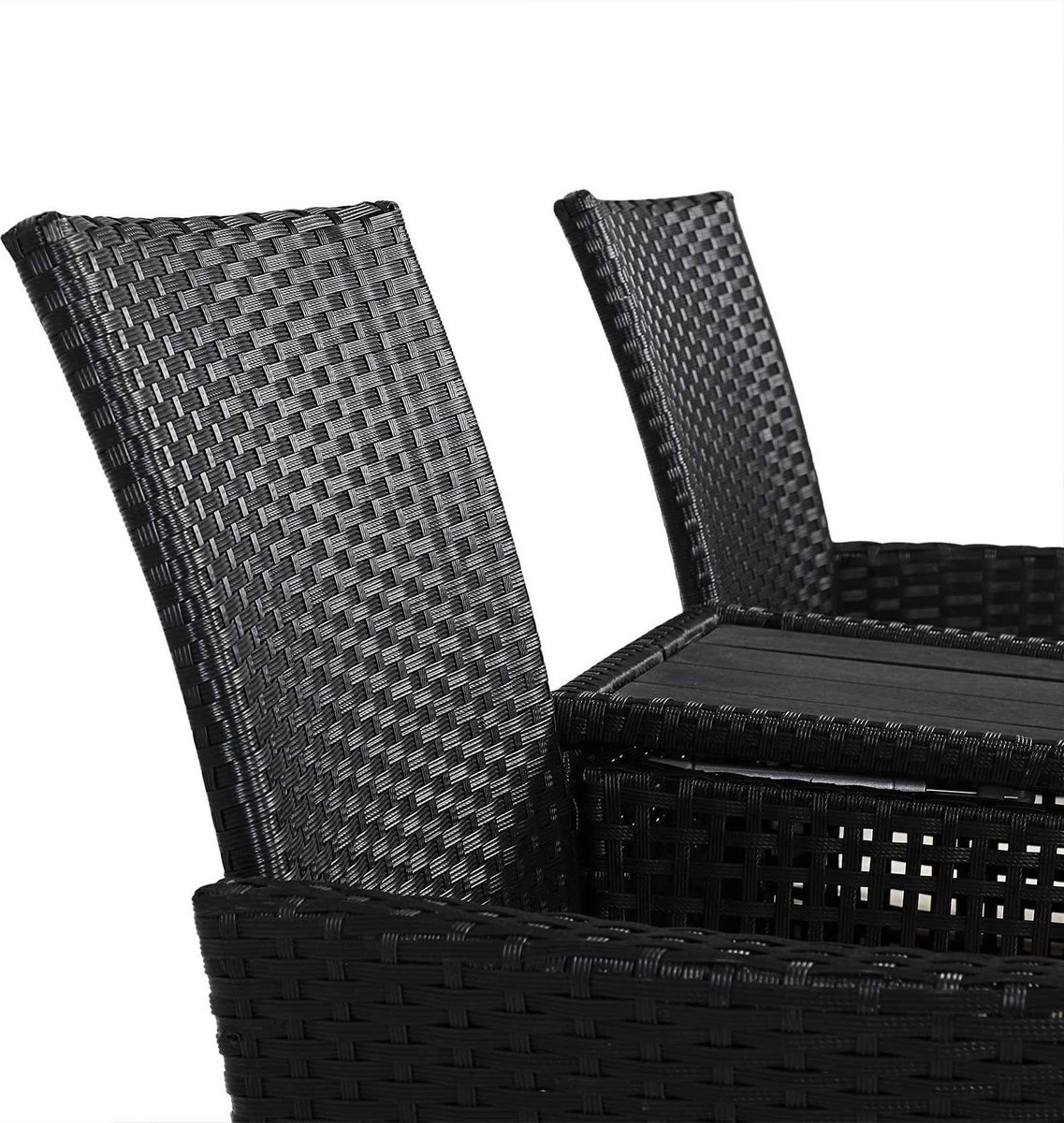 Casaria Tuinbank Polyrattan – 2 Zitter Incl. Tafel & Kussens – Zwart - Afbeelding 7