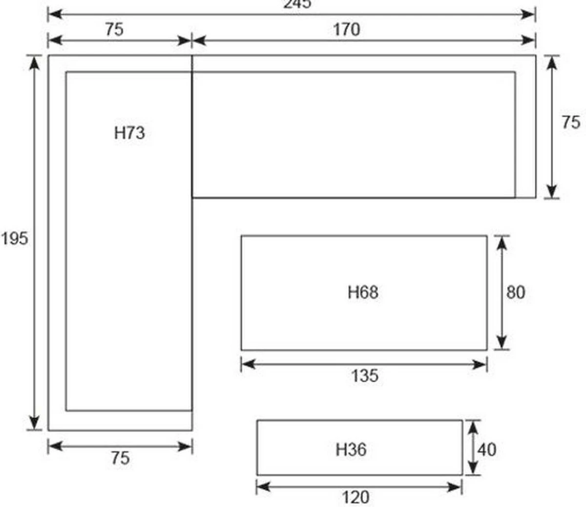 Merkloos Rocco | Loungeset Hoekset Tuinset | Aluminium| Hoekbank, Tuinbank, Tuintafel | 8 Zitplaatsen - Afbeelding 4