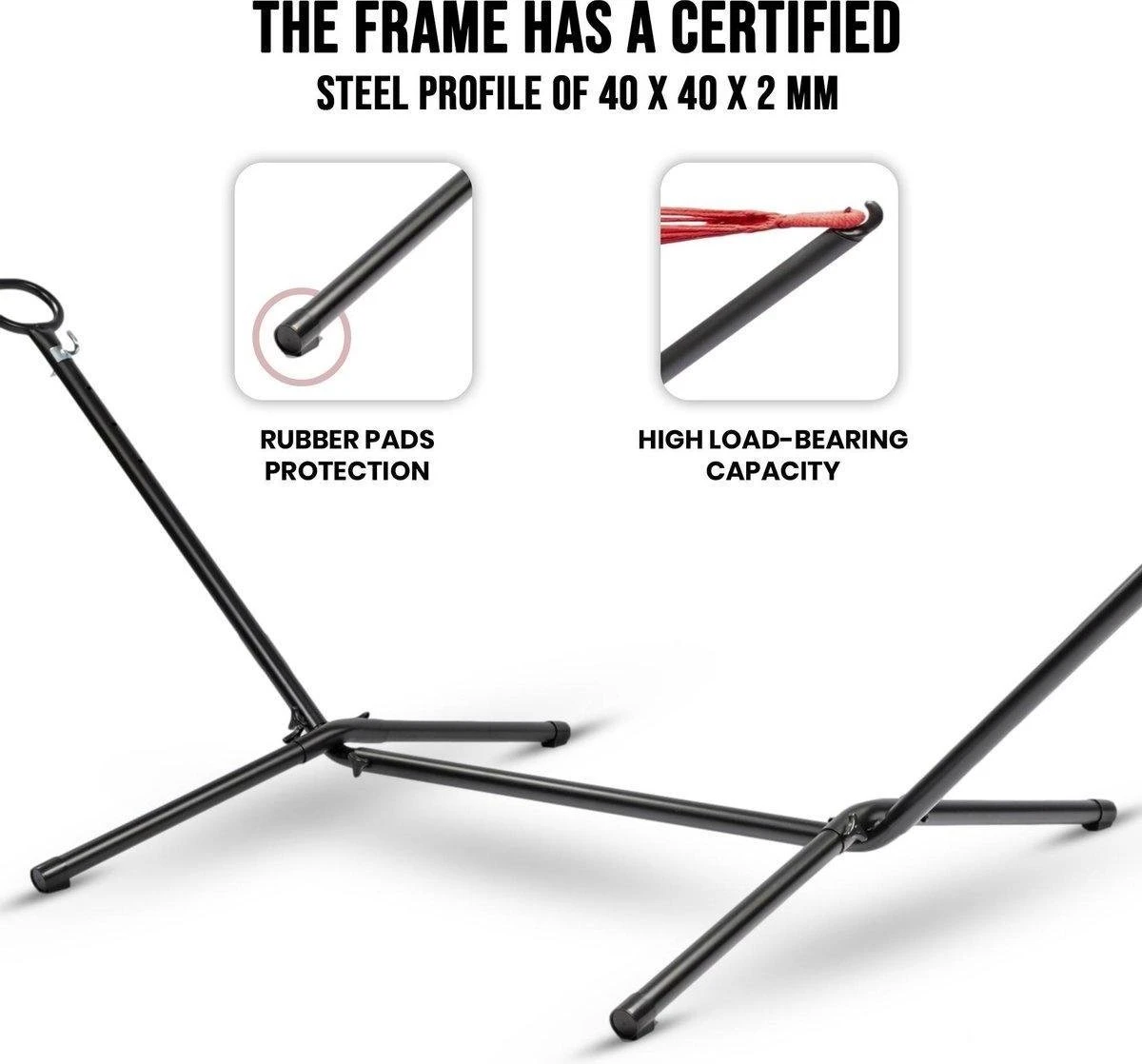 Pro Garden Standaard Voor Hangmat / Hangmat Standaard - Metaal - Zwart - Afbeelding 3