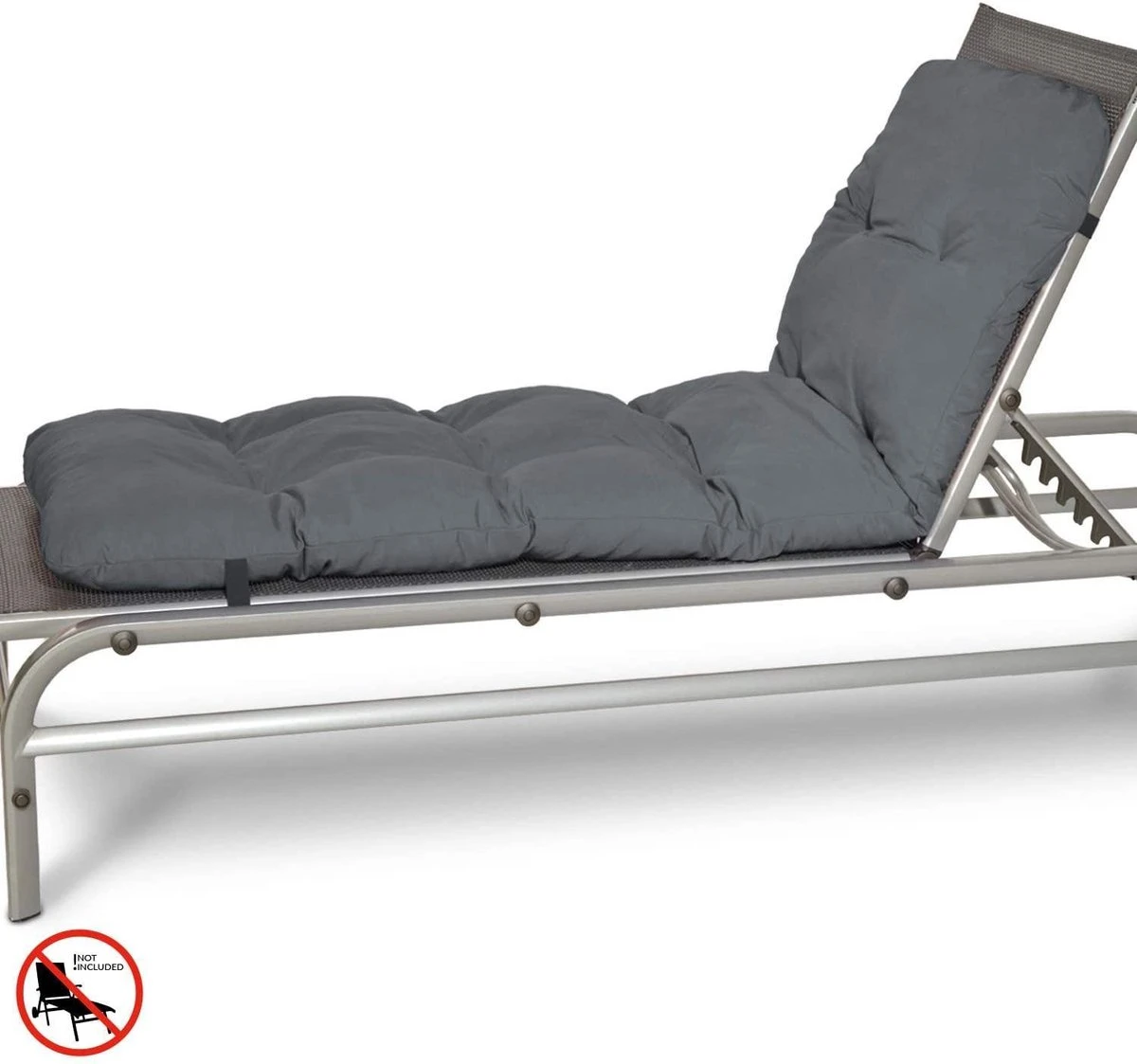 Beautissu Flair RL – Ligbedkussen Tuinkussen Ligstoel – Zonnebed Kussen Voor Tuin Meubelen 190x60x8 Cm Antraciet - Afbeelding 4