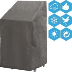 Weersbestendige Beschermhoes Stoel (4 Tot 6 Stapelstoelen) | 66 X 95 X 133/93 Cm (L) | Premium | Waterproof | TÜV Rheinland Gecertificeerd | Hoes Voor Tuin | Waterdicht | Solution Dyed (verkleuring Onmogelijk) | Grijs / Antraciet