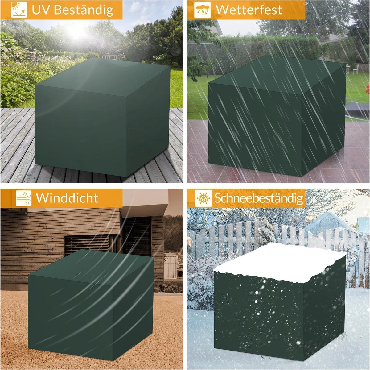 Kingsleeve Tuinmeubelhoes - Beschermhoes - Weerbestendig -308x138x89cm - Groen - Afbeelding 7