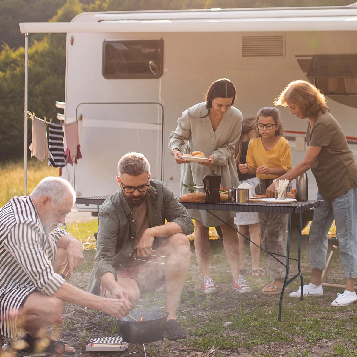 LifeGoods Klaptafel - Inklapbaar - 180 Cm - 6 Tot 8 Personen - Bruin - Afbeelding 10