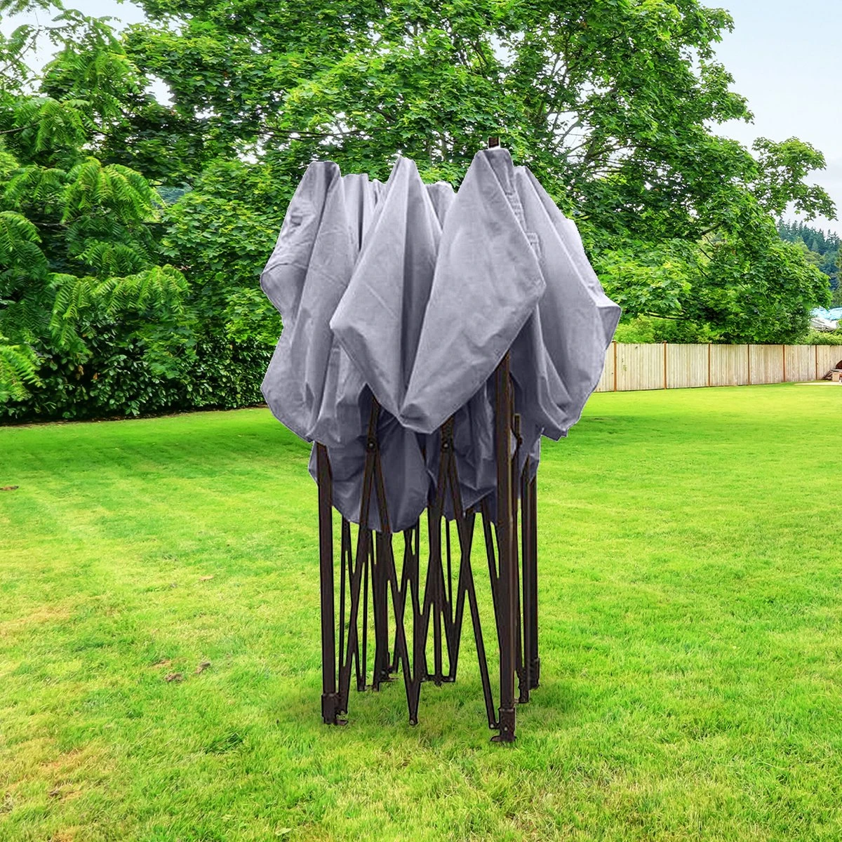 LifeGoods Partytent - 3x3 M - Zijwanden - Easy Up - Opvouwbaar - Waterdicht - Draagtas Met Wieltjes - Donkergrijs - Afbeelding 8