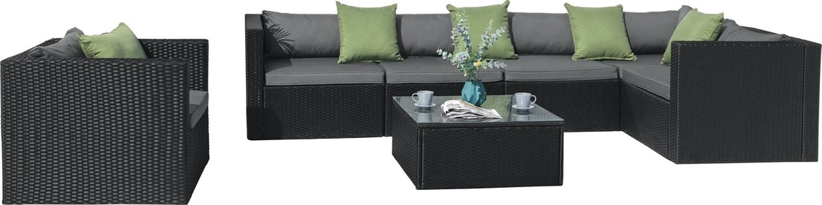 Intimo Garden Levanzo Loungeset – Zwart - 5 Tot 6 Persoons - Afbeelding 2