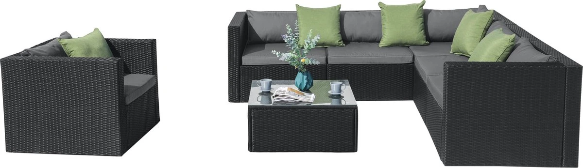 Intimo Garden Levanzo Loungeset – Zwart - 5 Tot 6 Persoons - Afbeelding 7