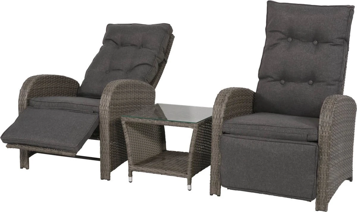 Loungeset Duoset Melia 2 Verstelbare Stoelen + Tafel - Balkonset - Afbeelding 16