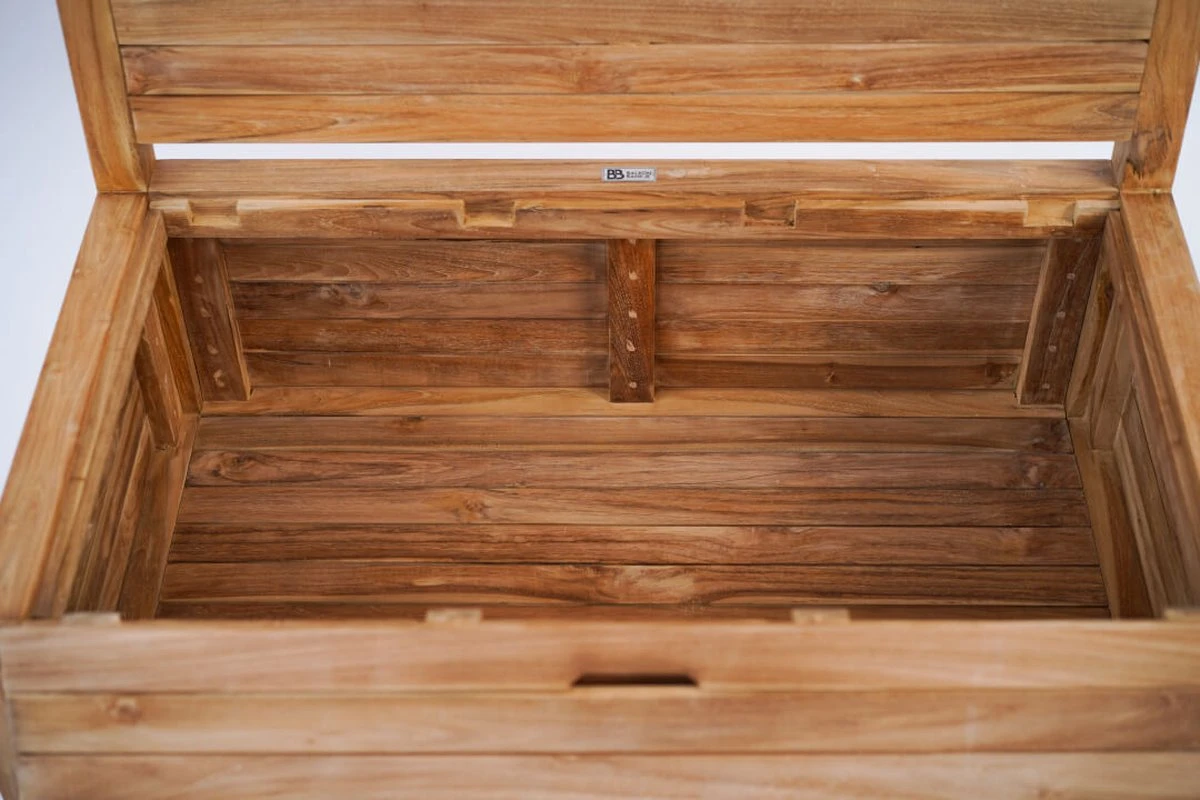 Kleine Teakhouten Tuinbank Met Opbergruimte - 100 X 60 X 90 Cm - Duurzaam Teakhout - Blijft Strak En Mooi - Sterke Constructie Om Lang Mee Te Gaan - Afbeelding 17