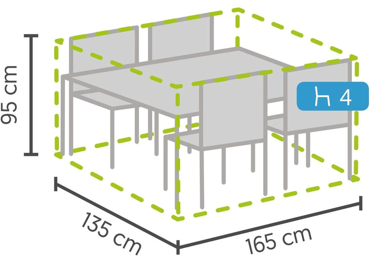 Weersbestendige Beschermhoes Tuinset (S) | 165 X 135 X 95 Cm | Premium | Waterproof | TÜV Rheinland Gecertificeerd | Hoes Voor Tuin | Waterdicht | Solution Dyed (verkleuring Onmogelijk) | Grijs / Antraciet - Afbeelding 7