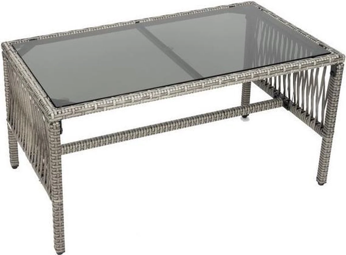 Merkloos Tuin Loungeset Grijs / Bruin - Lounge Set Tuin - Relax Bank - Lounge Bank Tuin - Tuinbank - Loungebank - Tuinset/ Loungebank - Tuinset - Tuinstoel - Loungeset - Rattan Tuinmeubilair - Poly Rotan Tuinmeubelen - Grijs / Bruin - Afbeelding 2