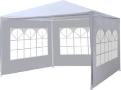 Partytent 3x3m Budget Wit Met Drie Zijwanden