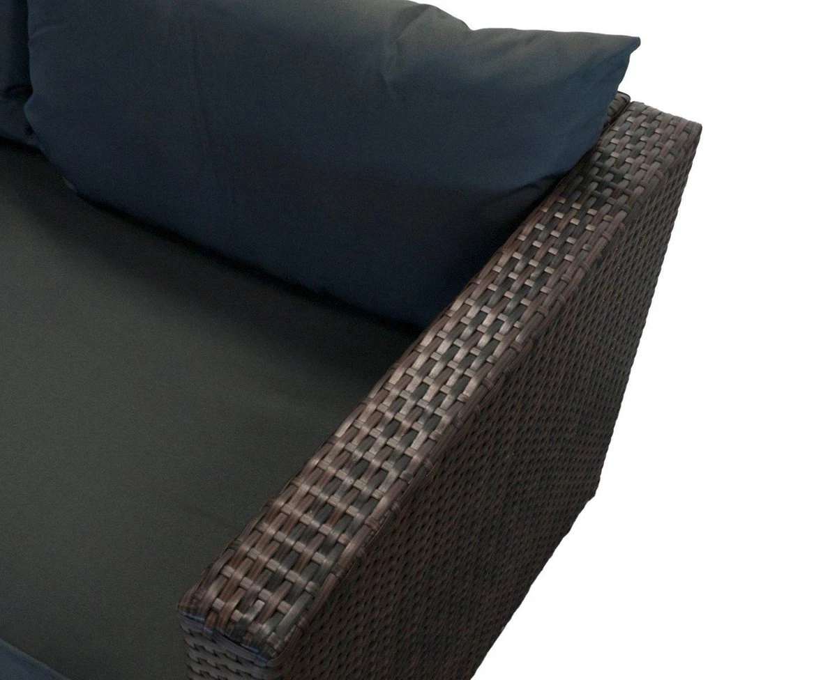 Loungebank Miko Bruin Tuin, Loungeset Buiten Wicker - Afbeelding 2