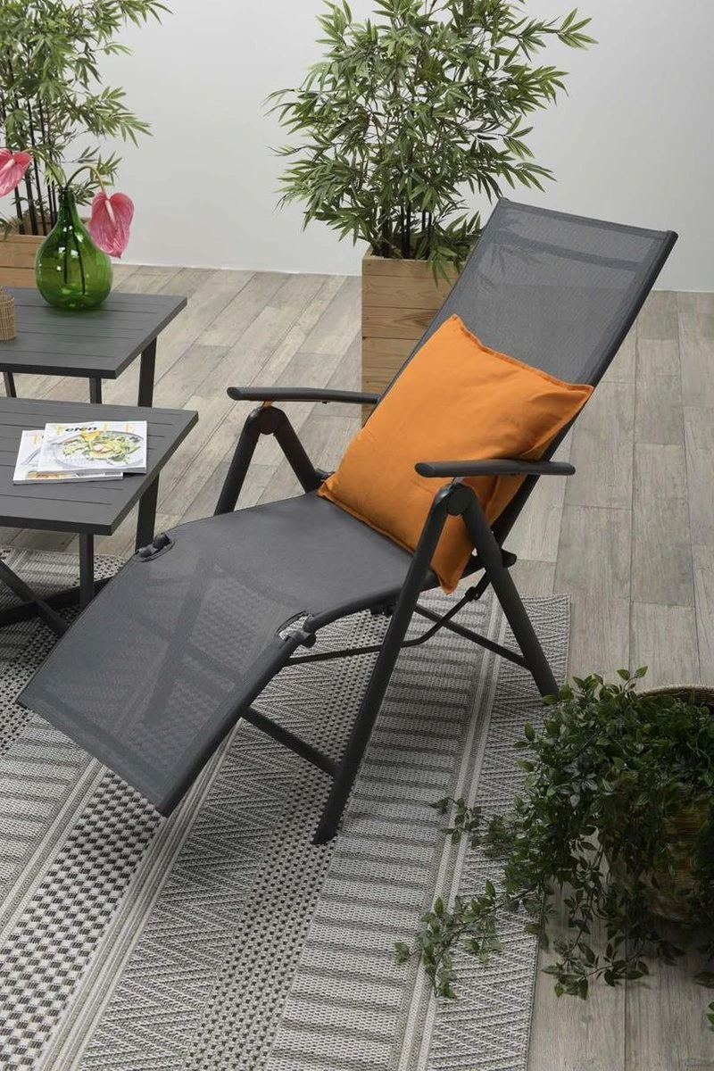 Garden Impressions - Sol Verstelbare Tuinstoel - Aluminium - Zwart - Afbeelding 5