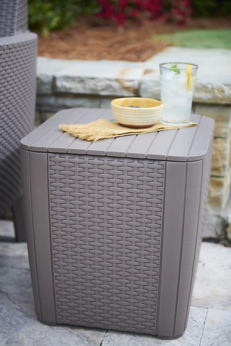 ALLIBERT Keter Luzon Opbergtafel - 39x39x43cm - Donkergrijs - Afbeelding 3