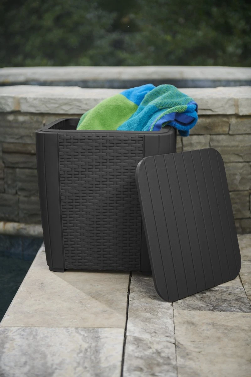 ALLIBERT Keter Luzon Opbergtafel - 39x39x43cm - Donkergrijs - Afbeelding 4