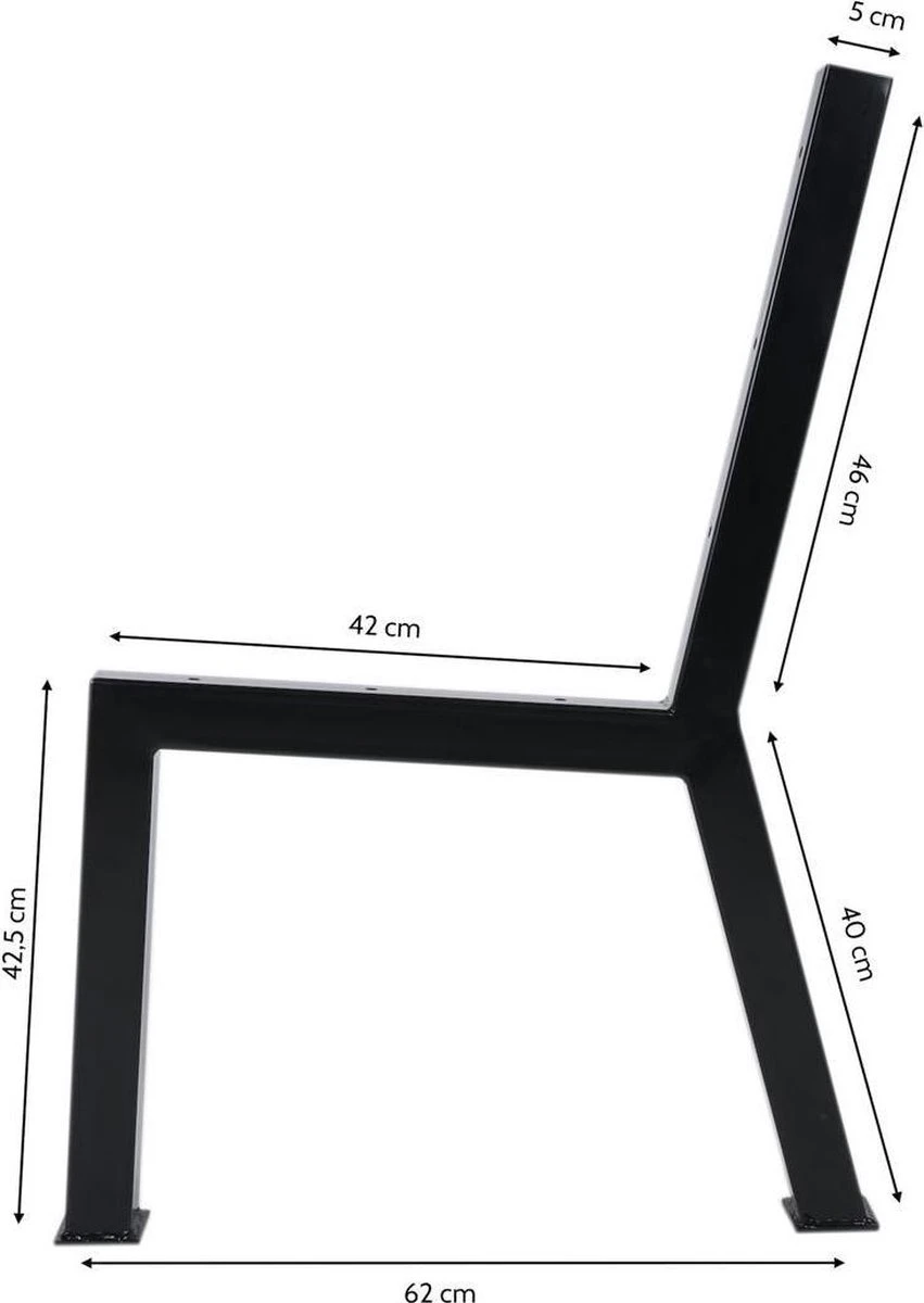 MaximaVida Set Industriële Bankpoten New York- Zwart Gecoat - Maak Zelf Je Bank - Afbeelding 3