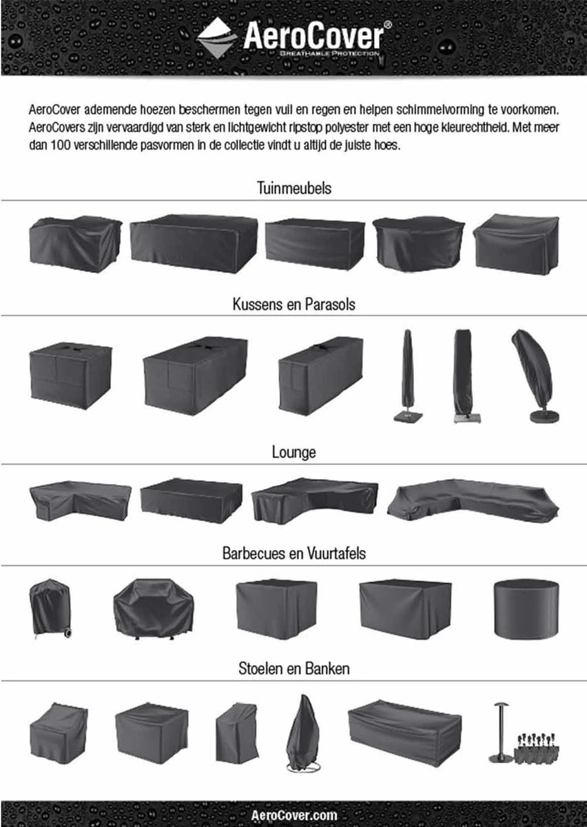 Aerocover Loungesethoes - L-vorm - L 255 X L 255 X B 100 X H 70 Cm - Afbeelding 3