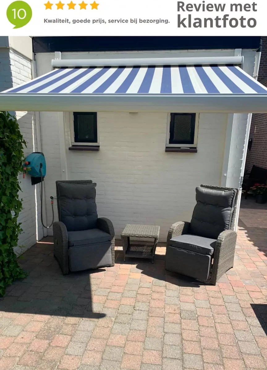 Loungeset Duoset Melia 2 Verstelbare Stoelen + Tafel - Balkonset - Afbeelding 3