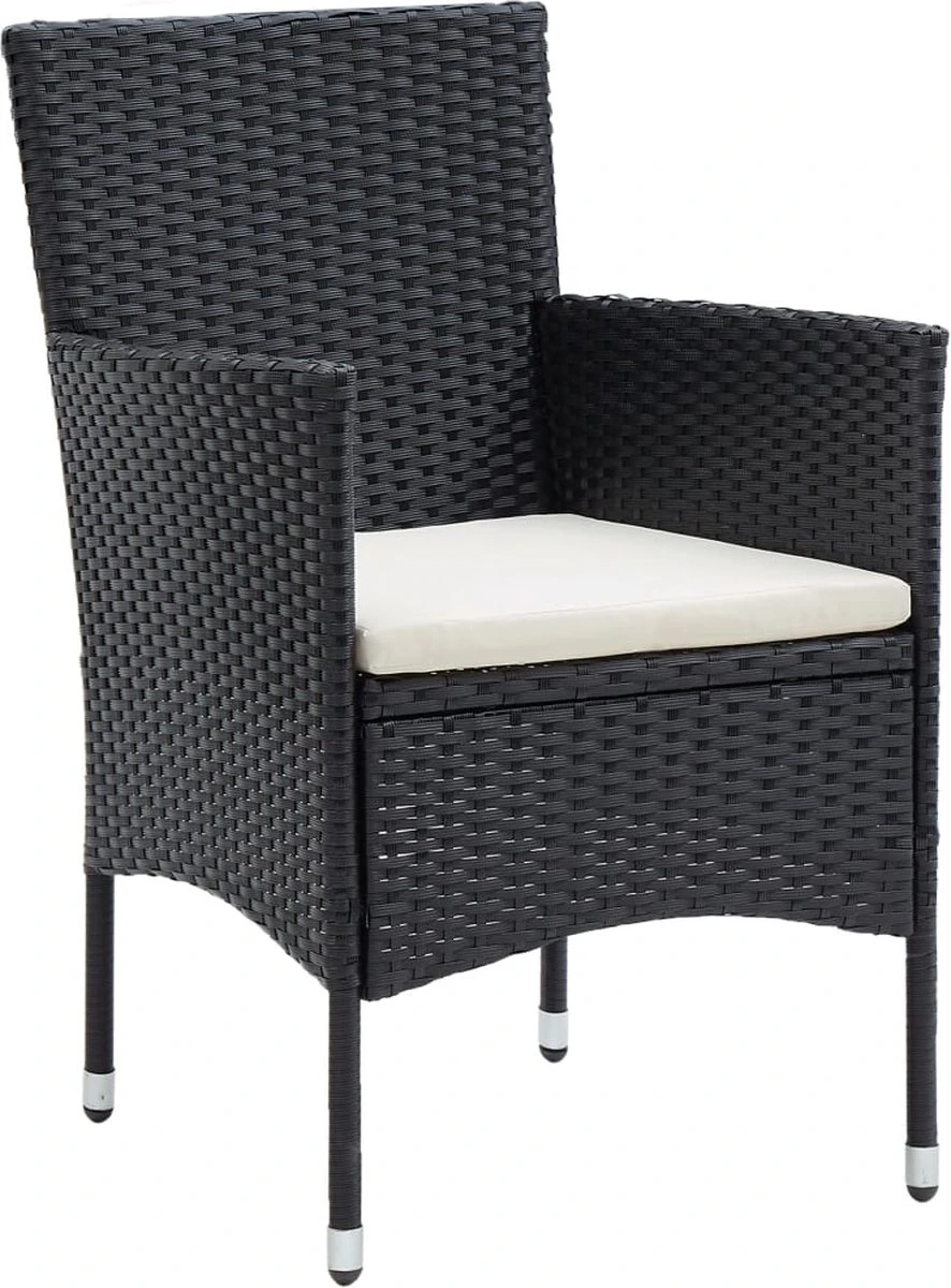 VidaXL 5-delige Tuinset Met Kussens Zwart - Afbeelding 10