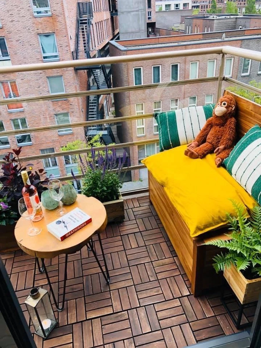 Kleine Teakhouten Tuinbank Met Opbergruimte - 100 X 60 X 90 Cm - Duurzaam Teakhout - Blijft Strak En Mooi - Sterke Constructie Om Lang Mee Te Gaan - Afbeelding 10