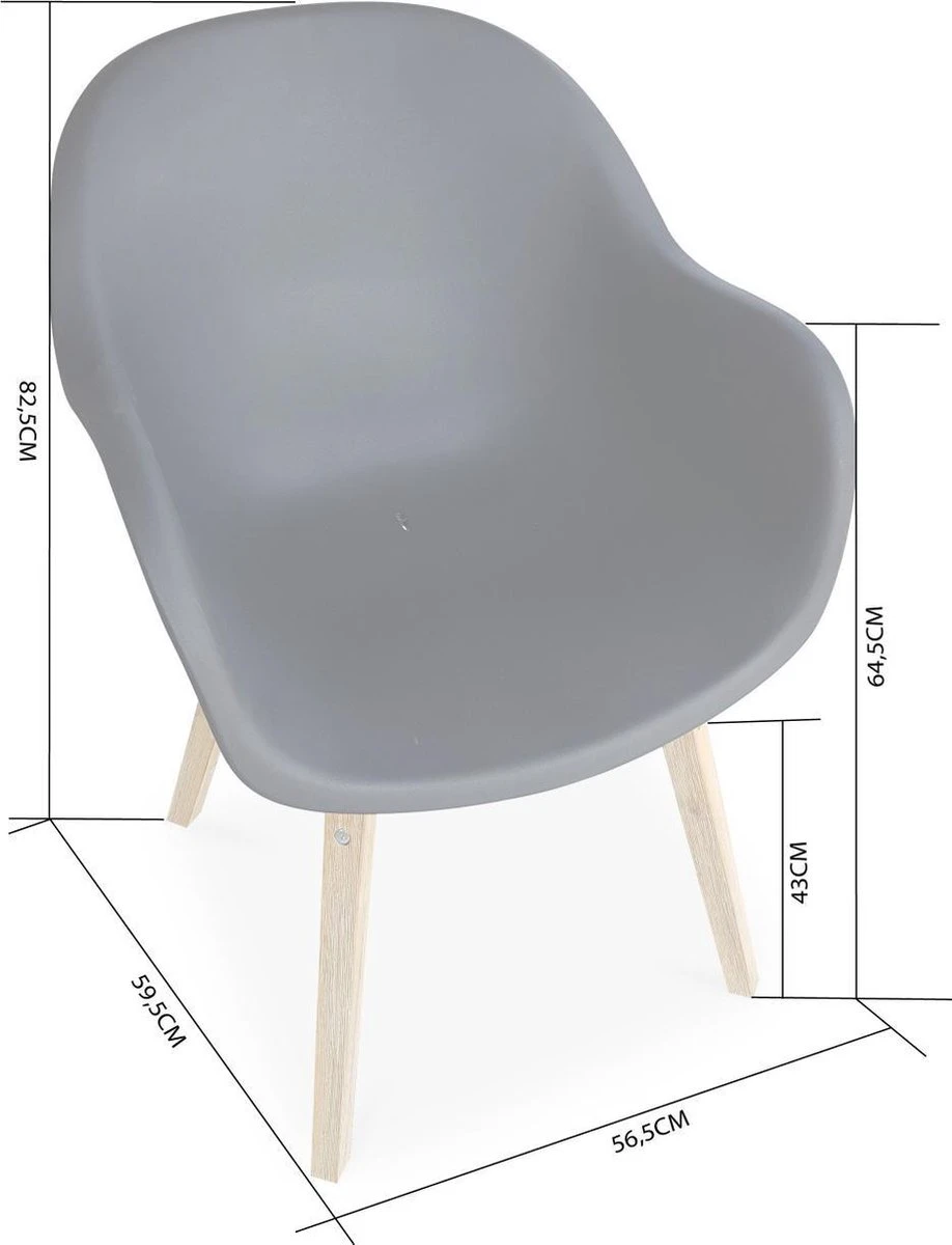 Alice's Garden Kuipstoelen CELEBES - Set Van 4 - Acacia En Kunststof - Grijs - Afbeelding 5