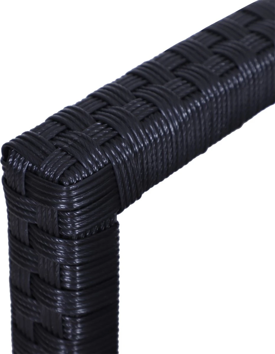 Outsunny Polyrotan Tuinbank 2-zits Parkbank Bank Staal Zwart 867-022 - Afbeelding 5